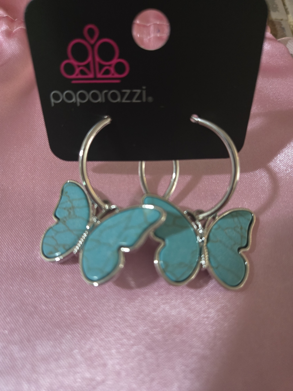 Paparazzi Turquoise Butterfly Hoop Earrings